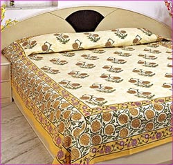 Block Printed Bed Sheet